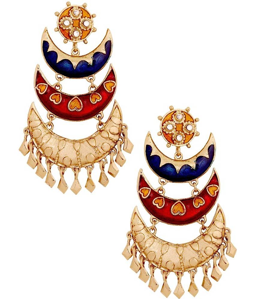 Thejewelbox Multicolour Pearl Chandeliers - Earrings | Buy online on ZillyBuy