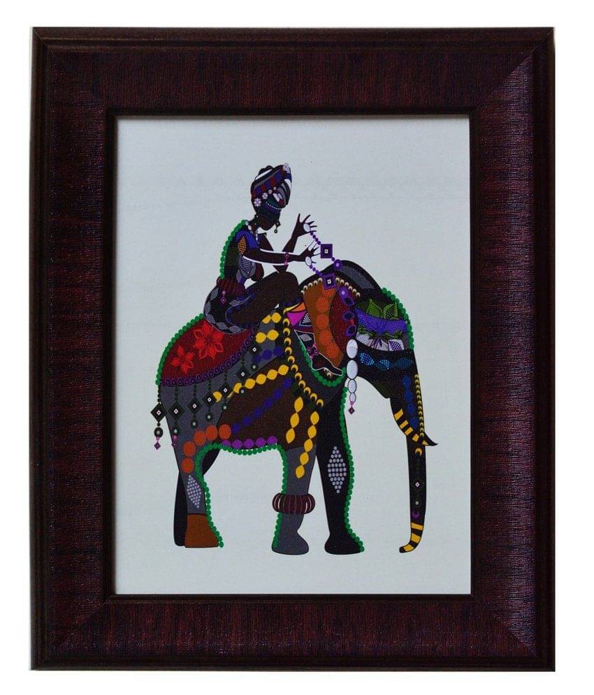 eCraftIndia Blue and Yellow Synthetic Wood Animal Painting eCraftIndia Blue and Yellow Synthetic Wood Animal Painting