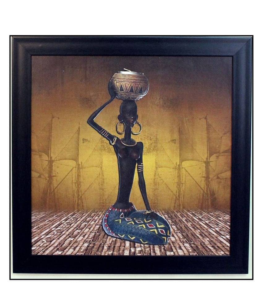 eCraftIndia Tribal Women Theme Satin Matt Texture UV Art Painting eCraftIndia Tribal Women Theme Satin Matt Texture UV Art Painting