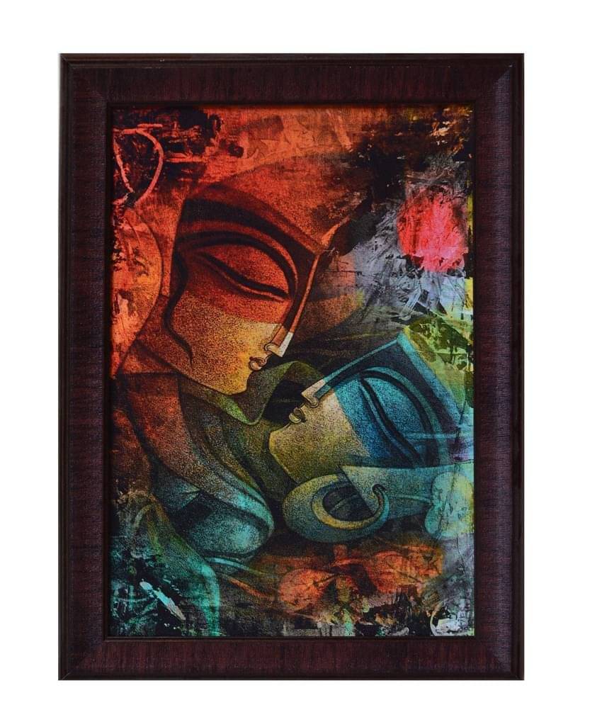 eCraftIndia Abstract Couple Satin Matt Texture UV Art Painting     			eCraftIndia Abstract Couple Satin Matt Texture UV Art Painting