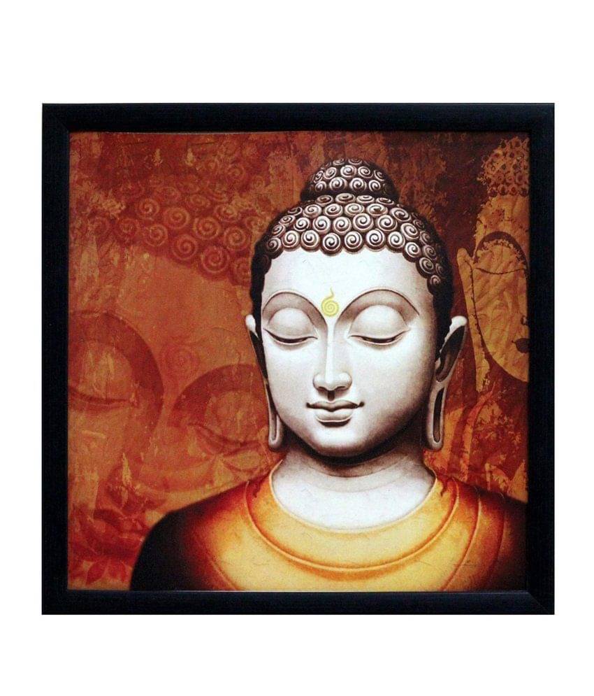 eCraftIndia Brown & Yellow Meditating Buddha Satin Matt Texture UV Wall Art eCraftIndia Brown & Yellow Meditating Buddha Satin Matt Texture UV Wall Art
