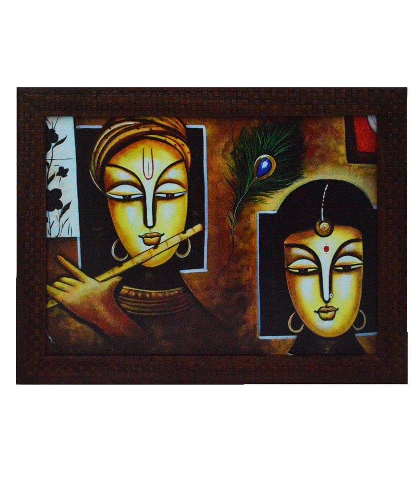     			eCraftIndia Abstract Figures Satin Matt Texture Framed UV Art Print