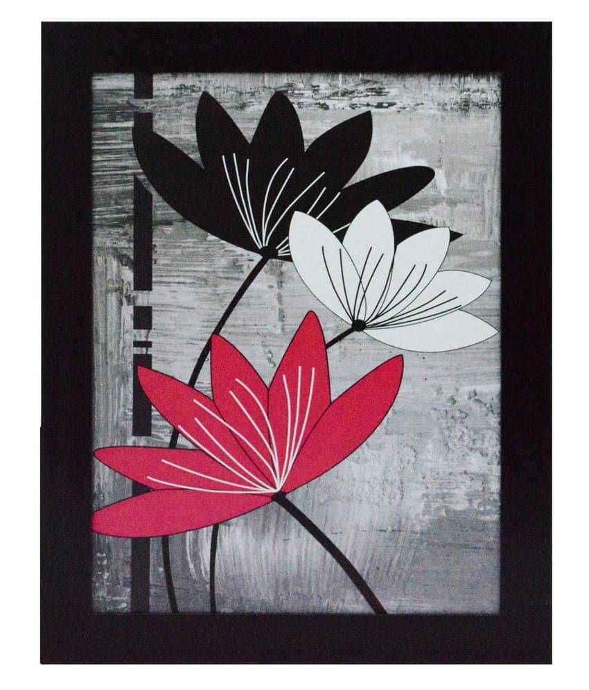 eCraftIndia Flowers Design Satin Matt Texture Framed UV Art Print eCraftIndia Flowers Design Satin Matt Texture Framed UV Art Print