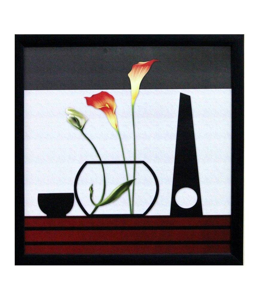 eCraftIndia Abstract Flowers Theme Satin Matt Texture Framed UV Art Print eCraftIndia Abstract Flowers Theme Satin Matt Texture Framed UV Art Print