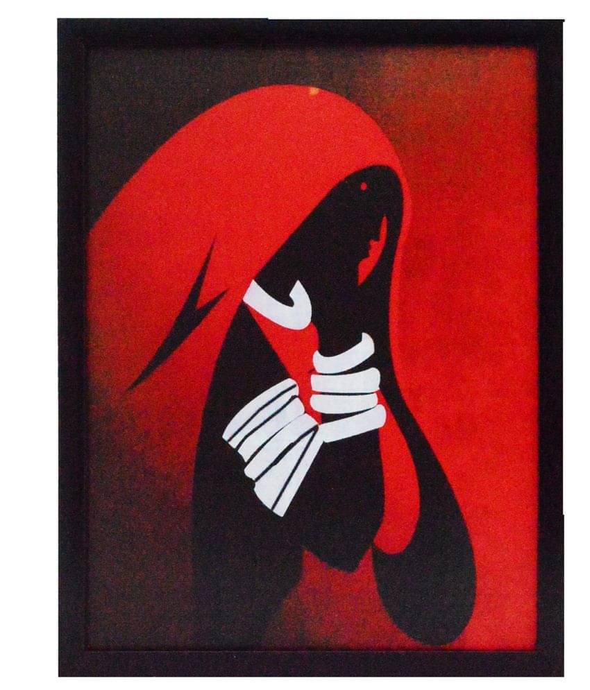     			eCraftIndia Multicoloured Abstract Figure UV Framed Wall Art