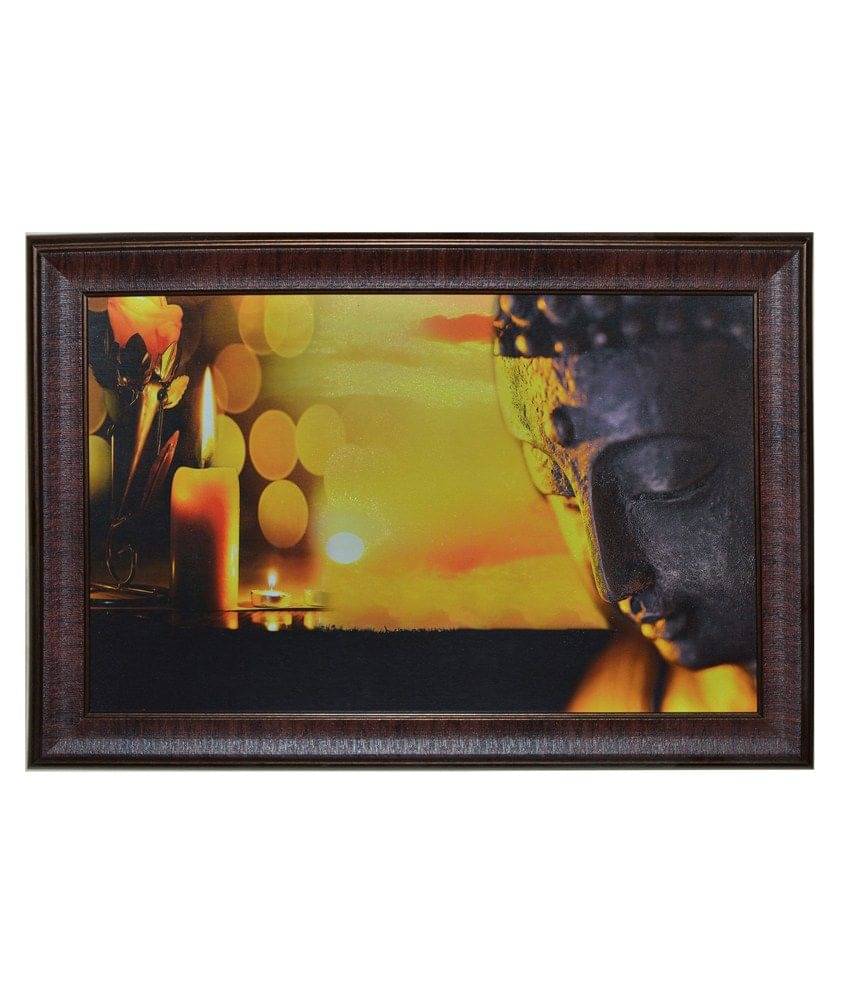 eCraftIndia Yellow and Blue Synthetic Wood Religious Painting eCraftIndia Yellow and Blue Synthetic Wood Religious Painting