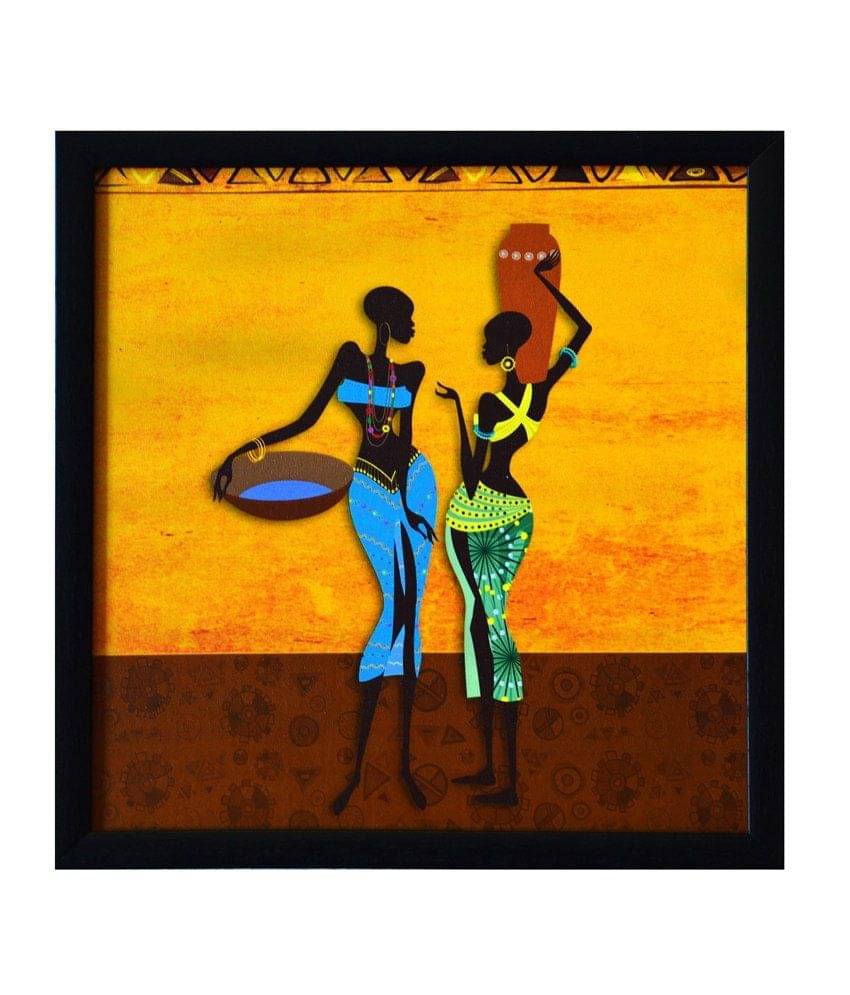 eCraftIndia Tribal Ladies Satin Matt Texture UV Art Painting eCraftIndia Tribal Ladies Satin Matt Texture UV Art Painting