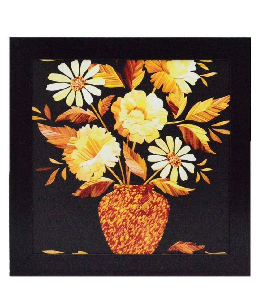     			eCraftIndia Floral Pot Satin Matt Texture UV Art Painting
