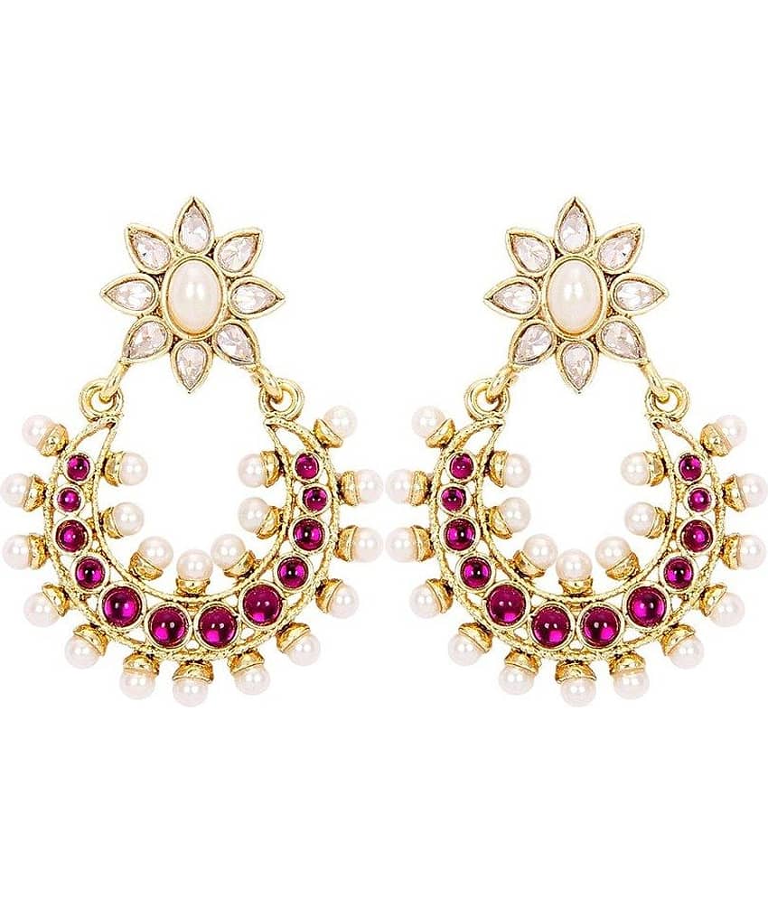 The Jewelbox Pink Brass Hangings - Earrings | Buy online on ZillyBuy