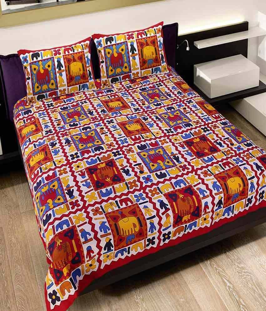     			Uniqchoice Cotton Double Bedsheet ( Multi )