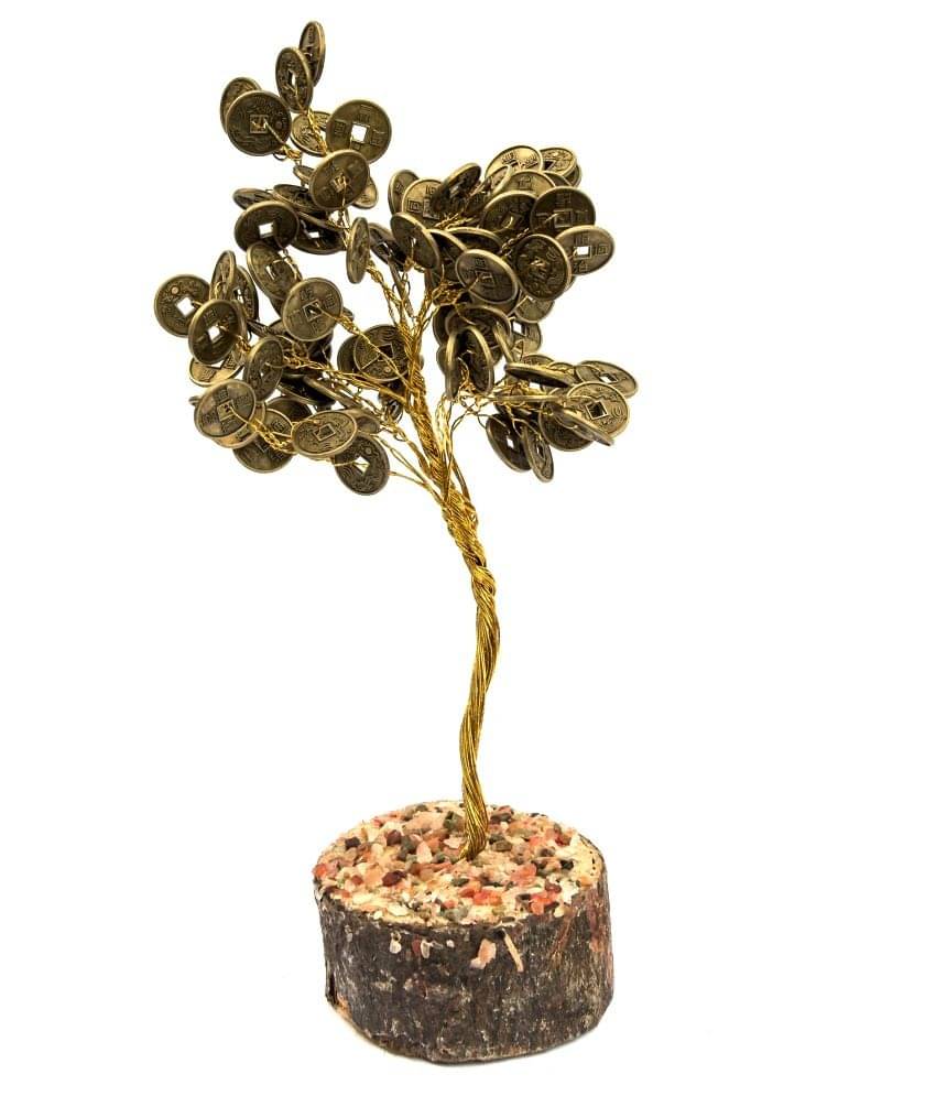 Astrologer Face Reader Golden Metal Lucky Coin Tree Astrologer Face Reader Golden Metal Lucky Coin Tree