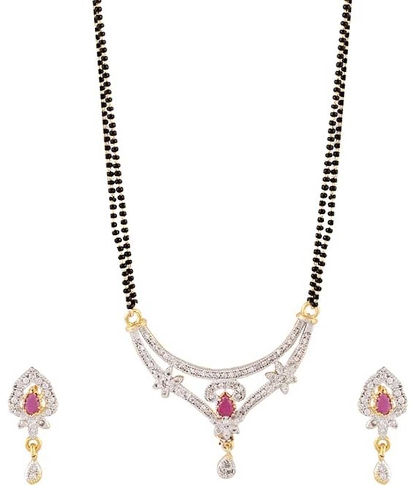 Youbella Designer American Diamond Mangalsutra Set with Chain