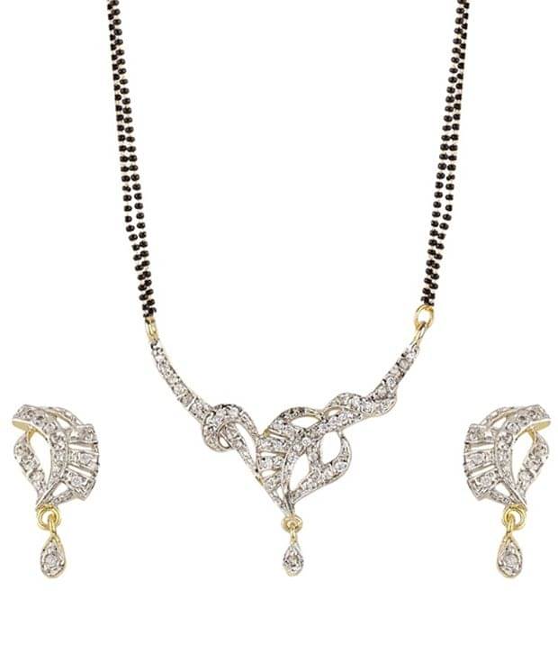     			Youbella Designer American Diamond Mangalsutra Set with Chain