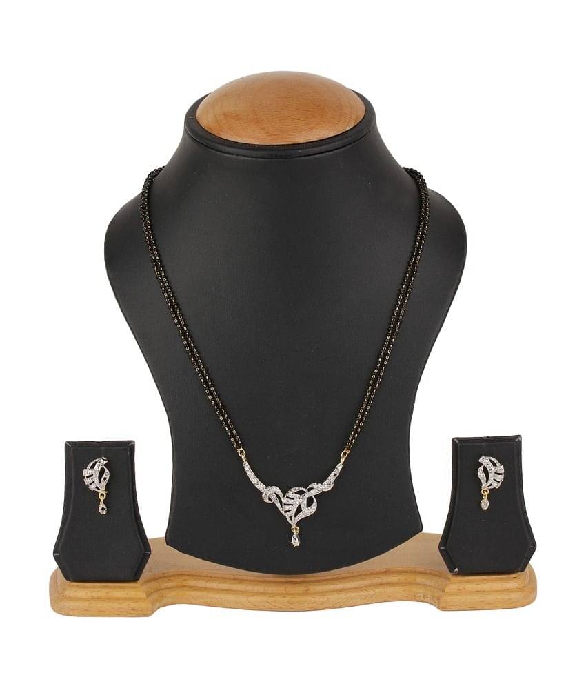 Youbella Silver Alloy Mangalsutra Set With Chain     			Youbella Silver Alloy Mangalsutra Set With Chain