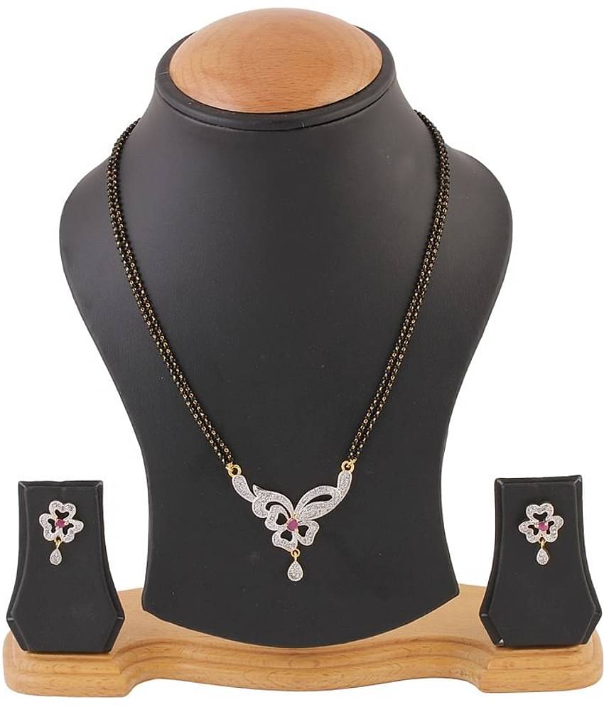 Youbella Silver Alloy Mangalsutra Set With Chain