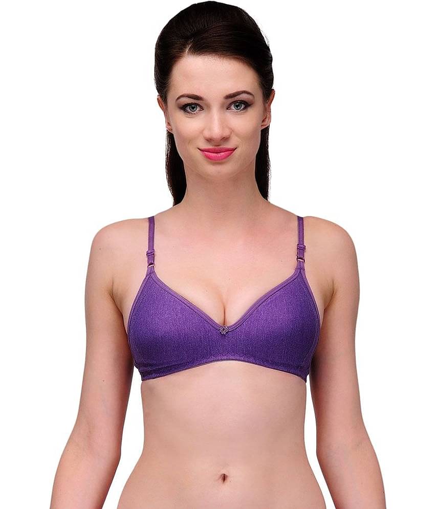 Softskin Pack of 3 Cotton Non Padded Women's T-Shirt Bra ( Multi Color )