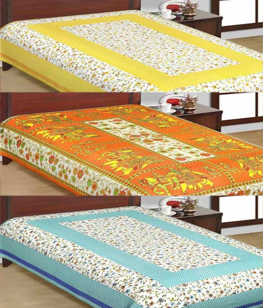     			Uniqchoice Cotton Single Bedsheet ( Multi )