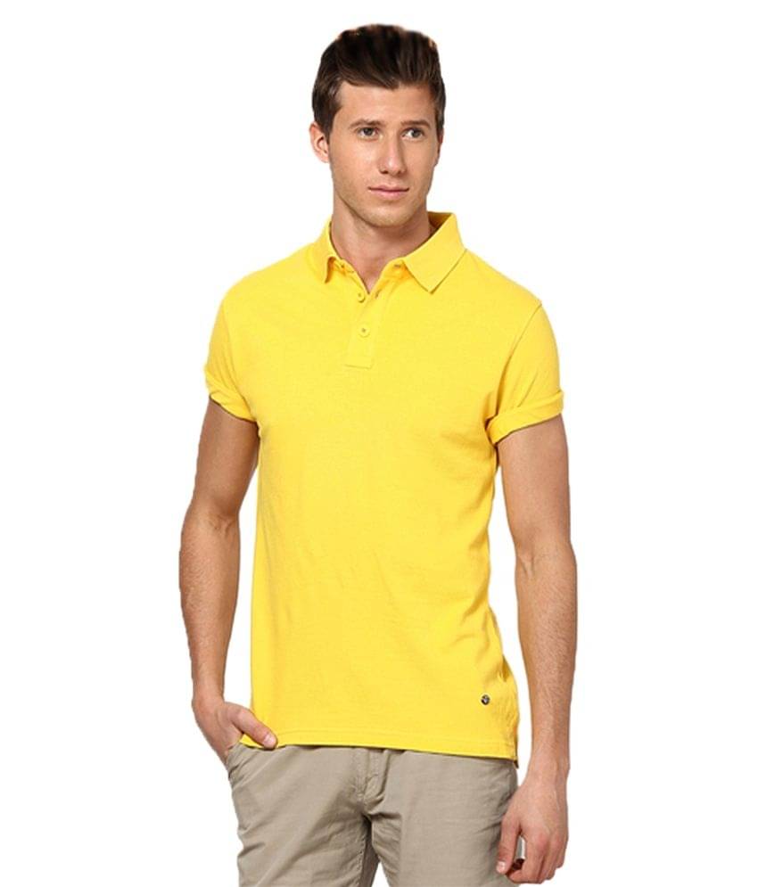 Concepts Yellow Half Sleeves Basics Polo T-Shirts Concepts Yellow Half Sleeves Basics Polo T-Shirts