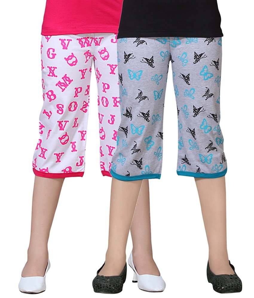     			Sini Mini Girls Cotton Capris ( Multi )