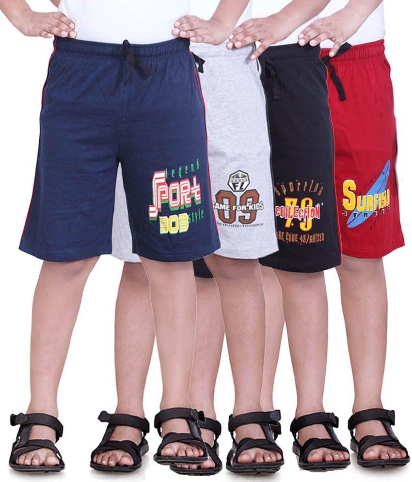 Dongli Pack of 4 Cotton Shorts For Boys ( Multi ) - Shorts | Buy online on ZillyBuy