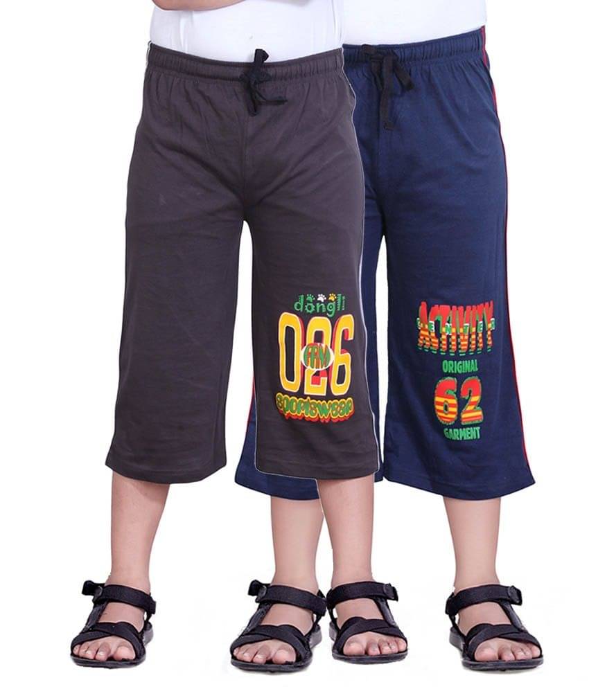     			Dongli Pack of 2 Cotton Three-Fourth For Boys ( Multicolor )