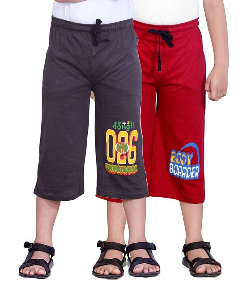    			Dongli Pack of 2 Cotton Three-Fourth For Boys ( Multi Color )