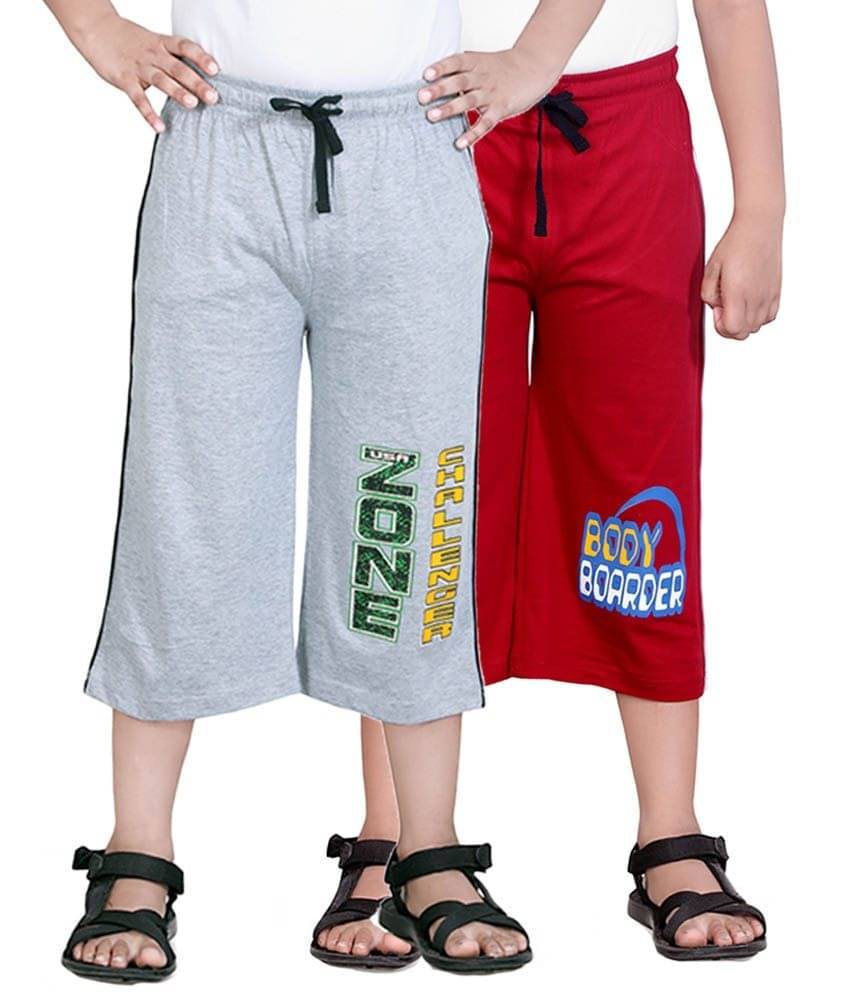     			Dongli Pack of 2 Cotton Three-Fourth For Boys ( Multicolor )