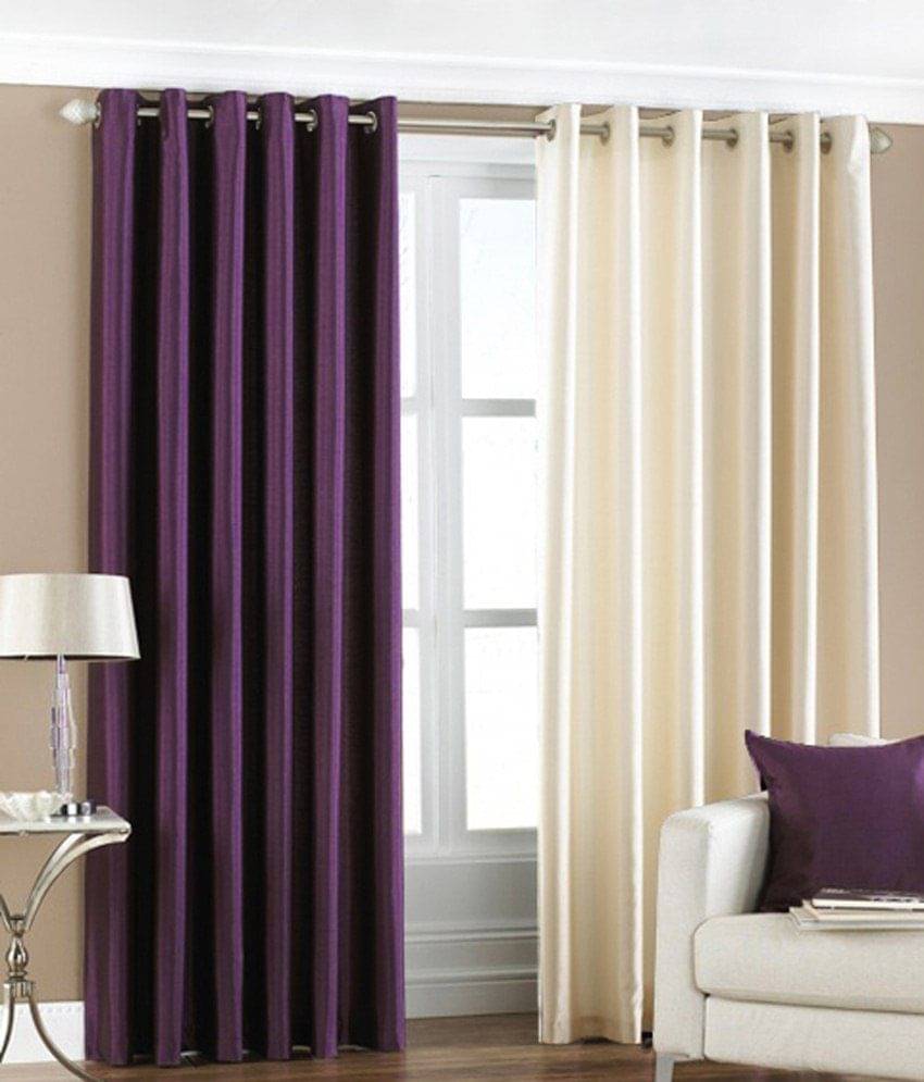 Homefab India Plain Semi-Transparent Eyelet Window Curtain 5ft (Pack of 2) - Multicolor Homefab India Plain Semi-Transparent Eyelet Window Curtain 5ft (Pack of 2) - Multicolor
