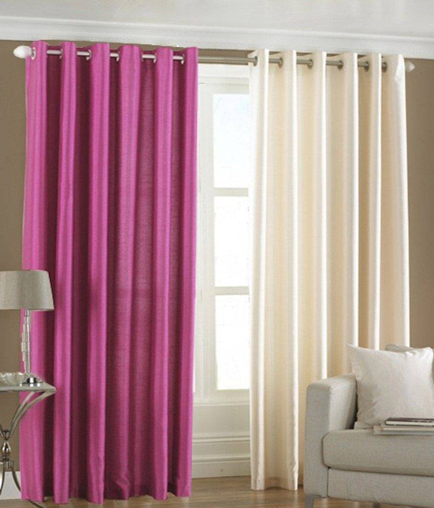 Homefab India Plain Semi-Transparent Eyelet Window Curtain 5ft (Pack of 2) - Multicolor     			Homefab India Plain Semi-Transparent Eyelet Window Curtain 5ft (Pack of 2) - Multicolor