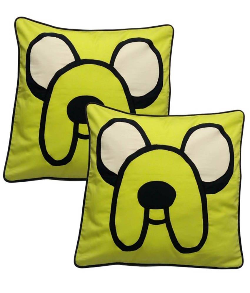     			HUGS N RUGS Set of 2 Cotton Graphic Square Cushion Cover (40X40)cm - Multi