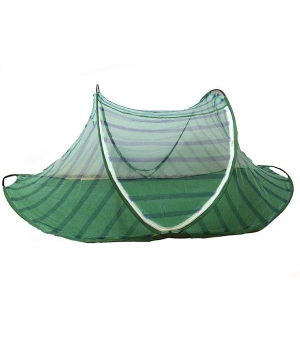     			Riddhi Mosquito Net, Machardani Single Green Stripes Mosquito Net, Machardani