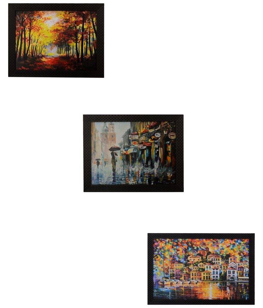 eCraftIndia Multicoloured Set of 3 Nature's Beauty UV Wall Art eCraftIndia Multicoloured Set of 3 Nature's Beauty UV Wall Art