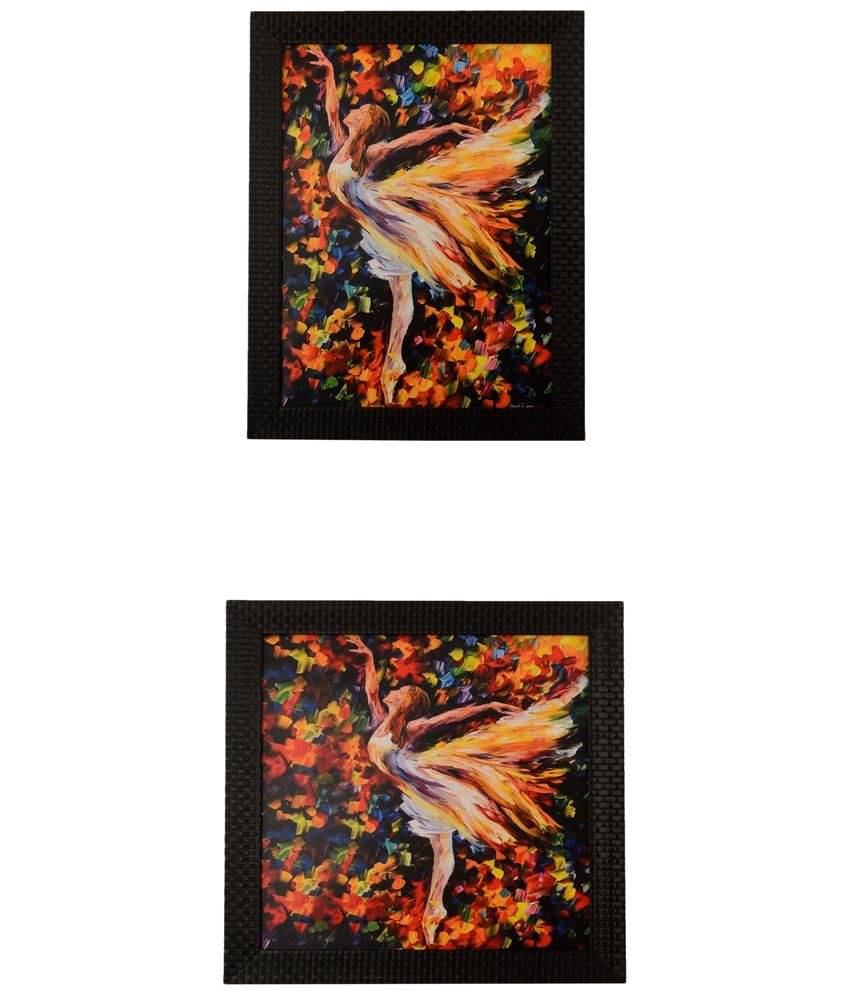     			eCraftIndia Set of 2 Satin Matt Texture UV Art Painting