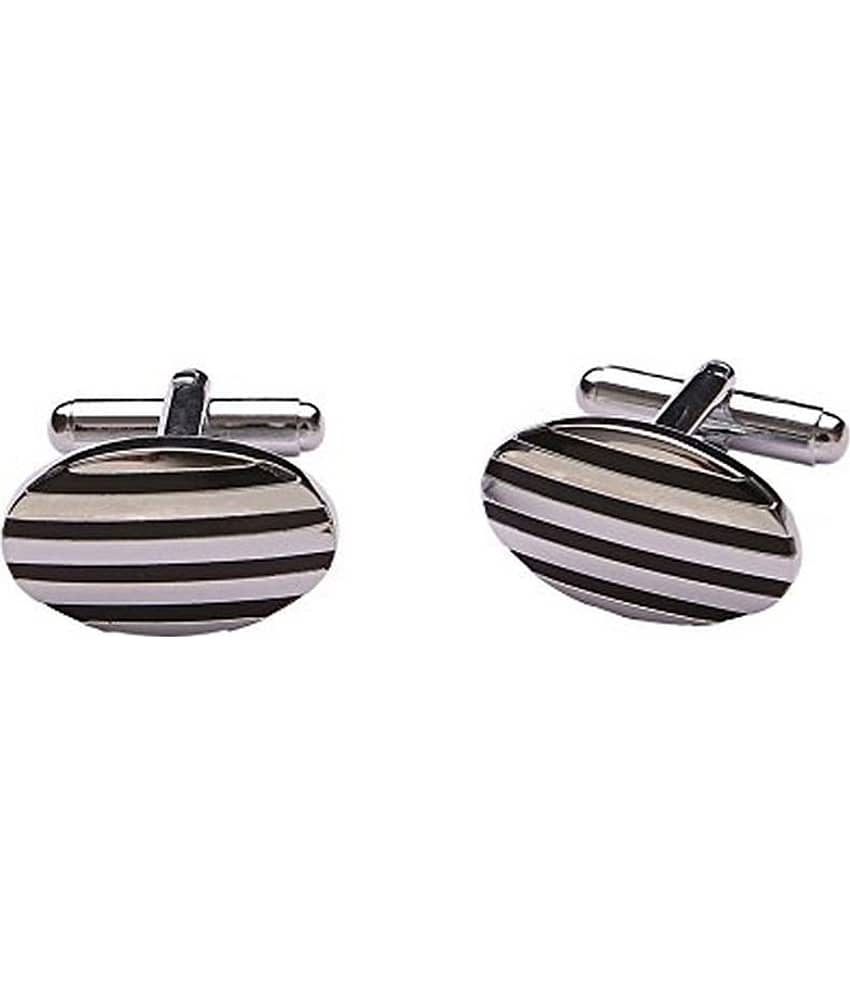 The Jewelbox Silver Metal Enamel Cufflinks - Jewellery Sets | Buy online on ZillyBuy