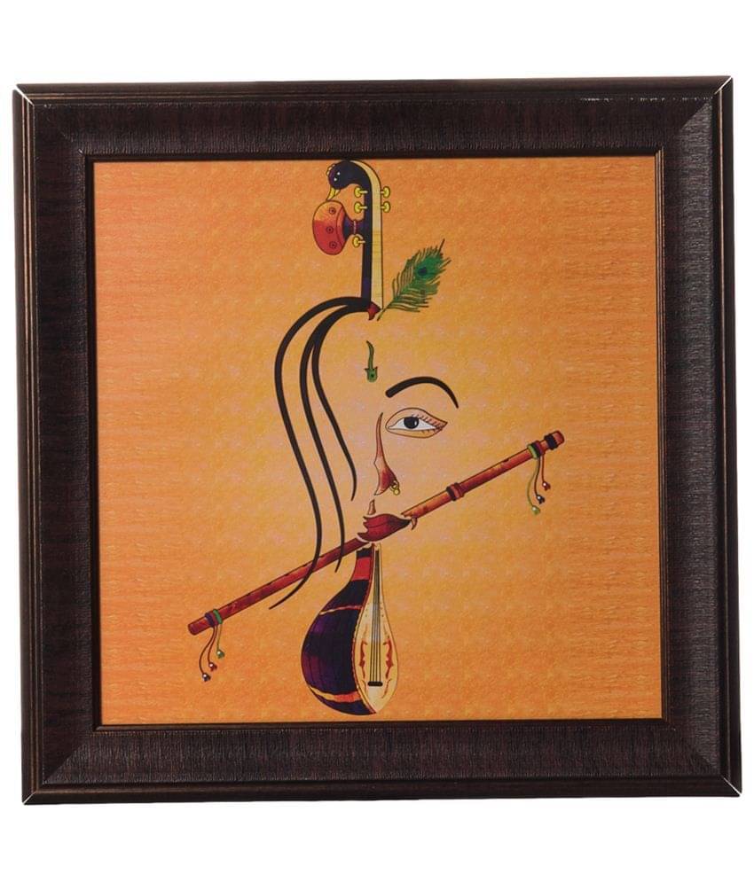 eCraftIndia Multicoloured Abstract Krishna Framed Wall Art eCraftIndia Multicoloured Abstract Krishna Framed Wall Art