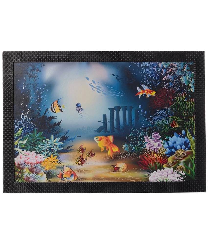 eCraftIndia Multicoloured 3D Sea Life View Framed UV Wall Art eCraftIndia Multicoloured 3D Sea Life View Framed UV Wall Art