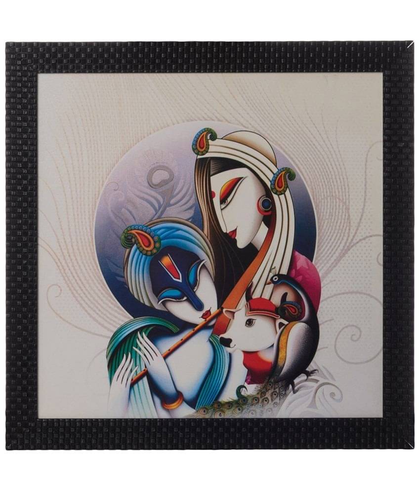 eCraftIndia Multicoloured Radha Krishna Satin Matt Texture Framed Wall Art     			eCraftIndia Multicoloured Radha Krishna Satin Matt Texture Framed Wall Art