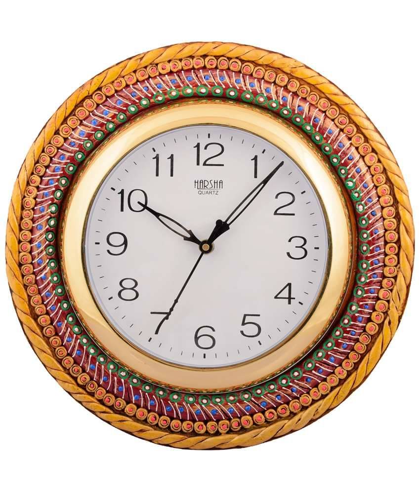     			eCraftIndia White Dial Multicoloured Printed 30.48x1.27cm Handcrafted Wall Clock