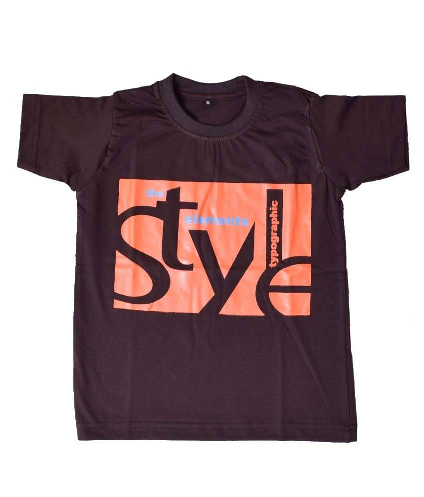     			British Terminal Pack of 1 Boys Cotton T-Shirt ( Brown )