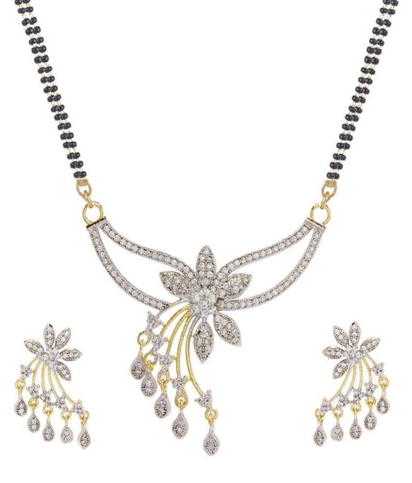 Youbella American Diamond Mangalsutra Set     			Youbella American Diamond Mangalsutra Set