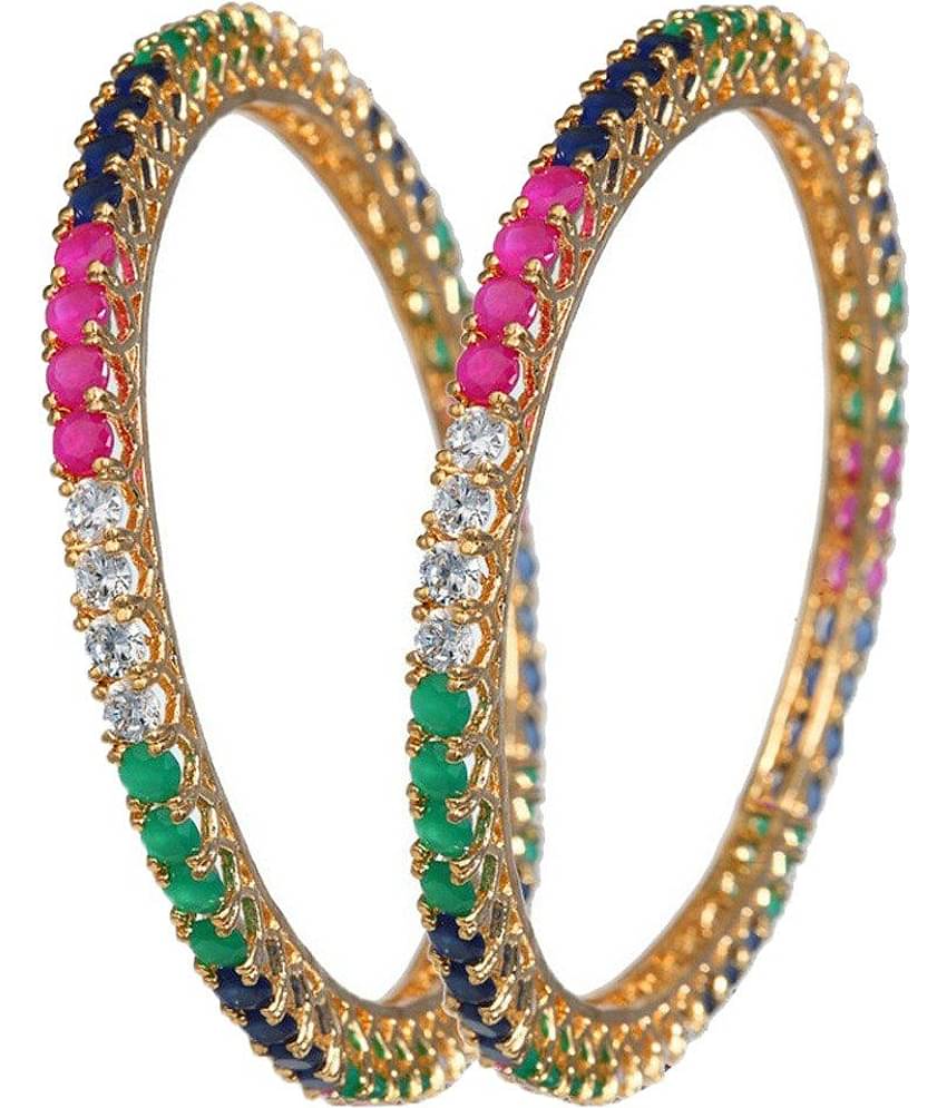 Youbella Multicolor American Diamond Bangle Set