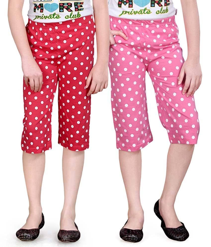 Sini Mini Pack of 2 Girls Cotton Capris ( )