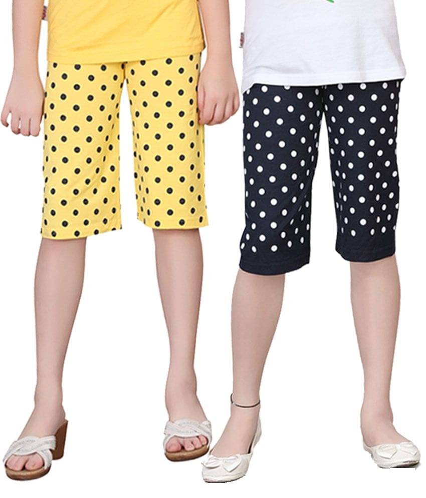     			Sini Mini - Multi Cotton Girls Capris ( Pack of 2 )