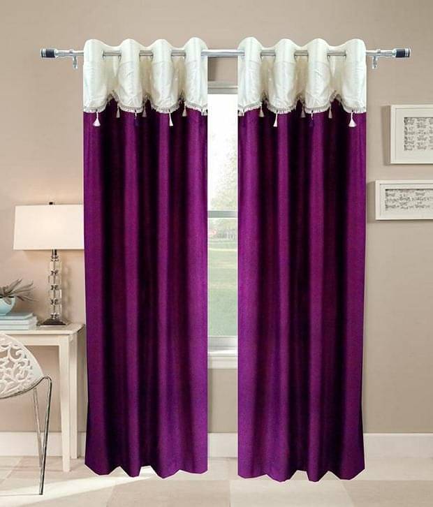 Homefab India Plain Semi-Transparent Eyelet Door Curtain 7ft (Pack of 2) - Multicolor Homefab India Plain Semi-Transparent Eyelet Door Curtain 7ft (Pack of 2) - Multicolor