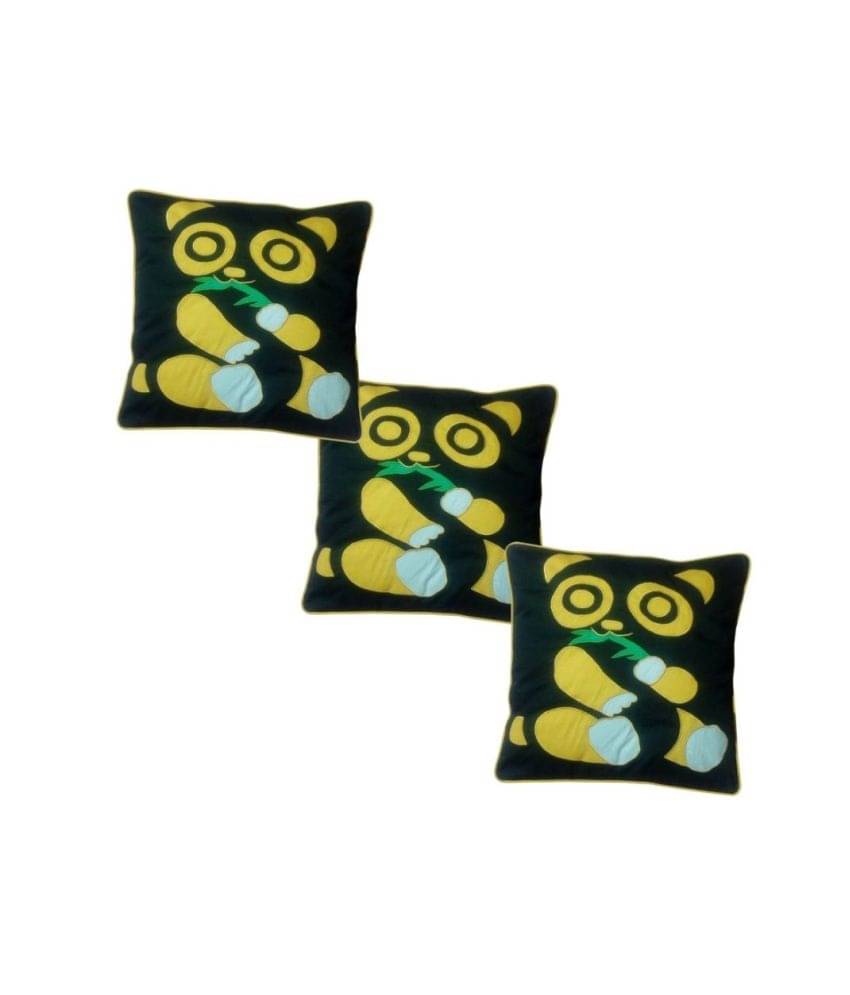Hugs'n'Rugs Multicolour Embroidery Cotton Cushion Cover - Set Of 3 Hugs'n'Rugs Multicolour Embroidery Cotton Cushion Cover - Set Of 3