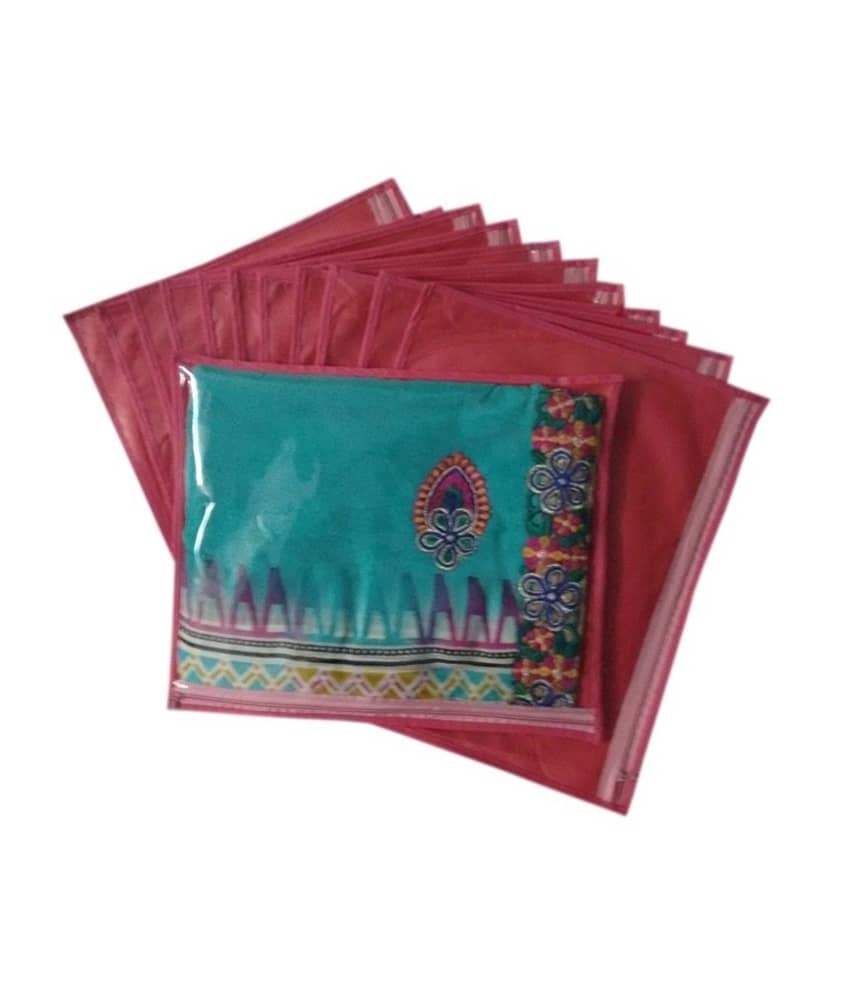 Fashion Bizz Pink Saree Covers - 12 Pcs