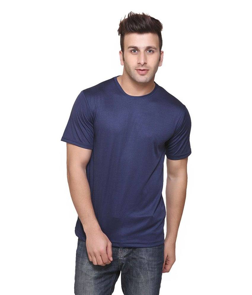 Funky Guys Polyester Slim Fit Solid Half Sleeves Men's Round T-Shirt - Navy Blue ( Pack of 1 ) Funky Guys Polyester Slim Fit Solid Half Sleeves Men's Round T-Shirt - Navy Blue ( Pack of 1 )