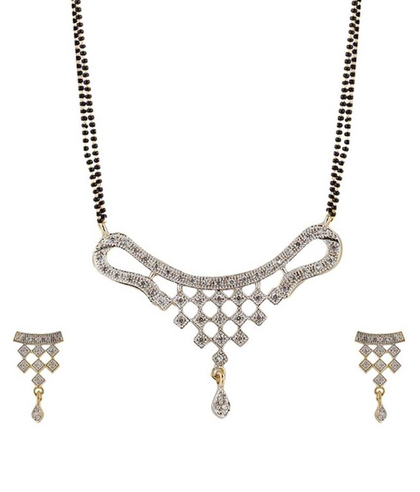 Zeneme Alloy American Diamond Mangalsutra Set Zeneme Alloy American Diamond Mangalsutra Set
