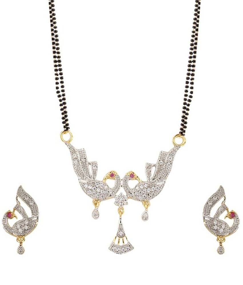 Zeneme Alloy American Diamond Mangalsutra Set Zeneme Alloy American Diamond Mangalsutra Set
