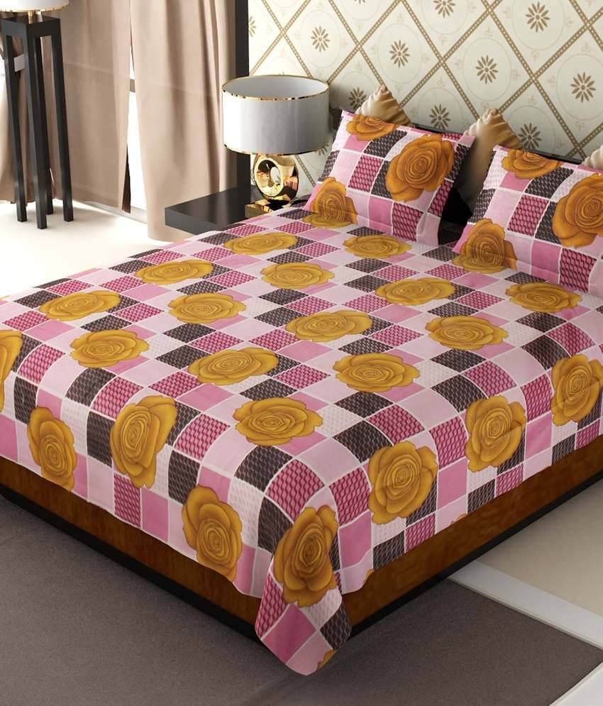     			Amethyst Cotton 1 Bedsheet with 2 Pillow Covers ( x )